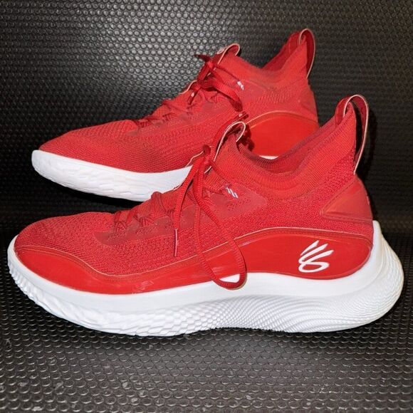 Under Armour Curry Flow 8 Red Basketball Athletic Shoes Men’s Size 13 - Picture 1 of 8